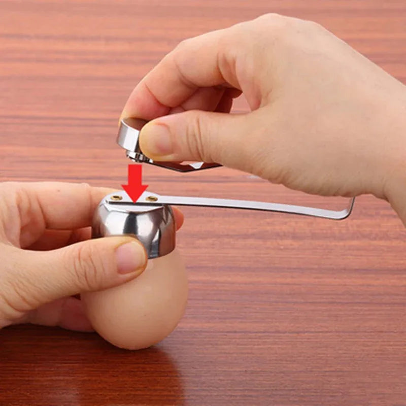 Professional Stainless Steel Egg Cutter and Opener for Hard and Raw Eggs