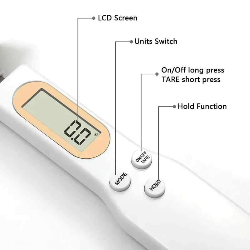 Electronic Measuring Spoon Scale - Compact Kitchen Weighing Tool for Accurate Ingredient Measurement